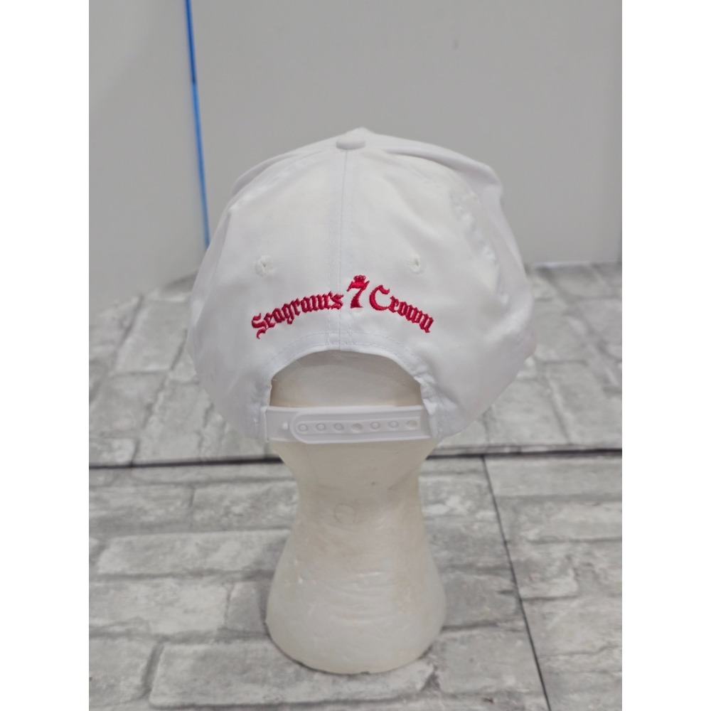 Vintage Seagrams 7 Crown White Red Snapback Trucker Baseball Hat Whiskey - Picture 4 of 8